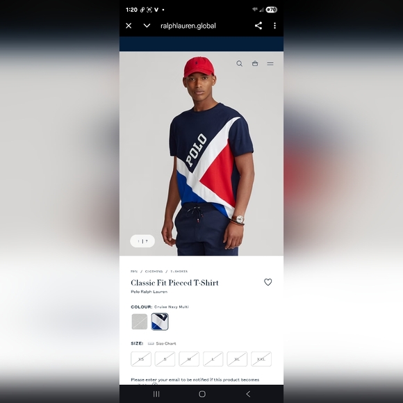 Polo Ralph Lauren Heather Grey Colour-block Short Sleeve Tee, ckassic Fit MEDIUM - Picture 6 of 6